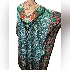 Miss Lavish London Elegant Teal Paisley Women's swim Cover
